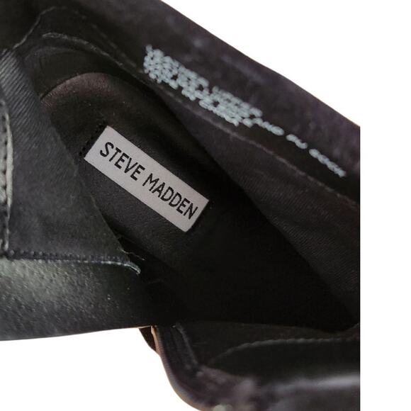 Steve Madden FLIRT Suede Leather Fringe Black Ankle Bootie Boots Size Women 6.5 - Picture 7 of 10